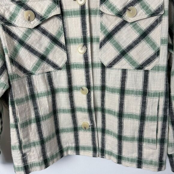 NWT Zara oversized shacket jacket plaid beige black white XS Button Up Size XS - Picture 10 of 11